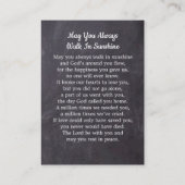 追悼式祈りの言葉カード素朴3写真石板 コーリングカード (裏面)