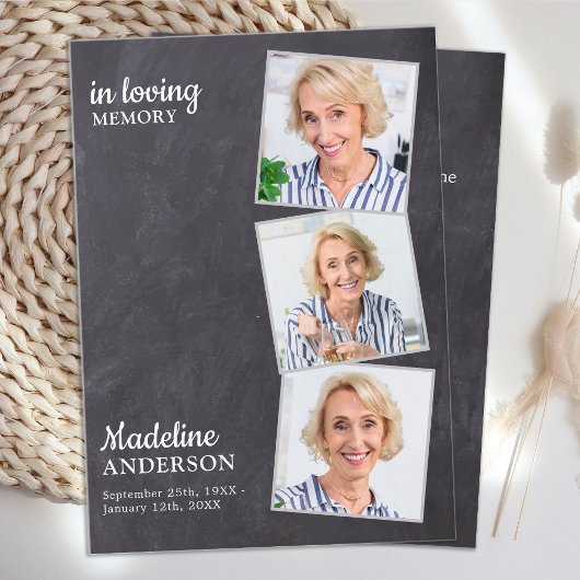 追悼式祈りの言葉カード素朴3写真石板 コーリングカード