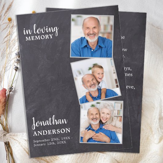 追悼式祈りの言葉カード3写真石板 コーリングカード