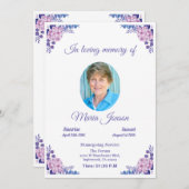 追悼式祈りの言葉カード/メモリアルサービスカード 招待状 (正面/裏面)