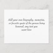 追悼式記念カード（写真付き） ポストカード (裏面)