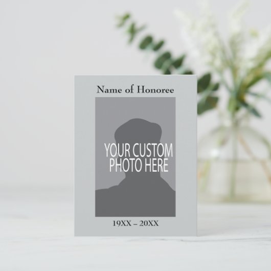 追悼式記念カード(写真付き) ポストカード (スタンド正面)