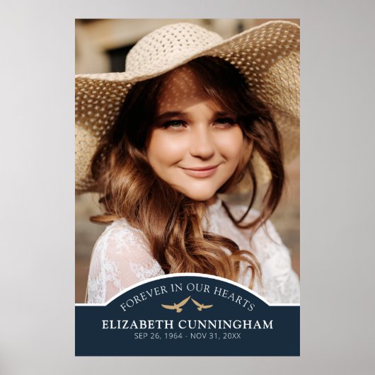 追悼式 クラシック オーダーメイド フォト 思い出 ポスター (正面)