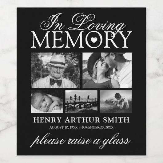 追悼式 |グラスの思い出を上げる ワインラベル (シングルラベル)