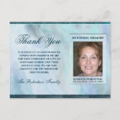 追悼式 フォト ありがとう ハート ポストカード (正面)