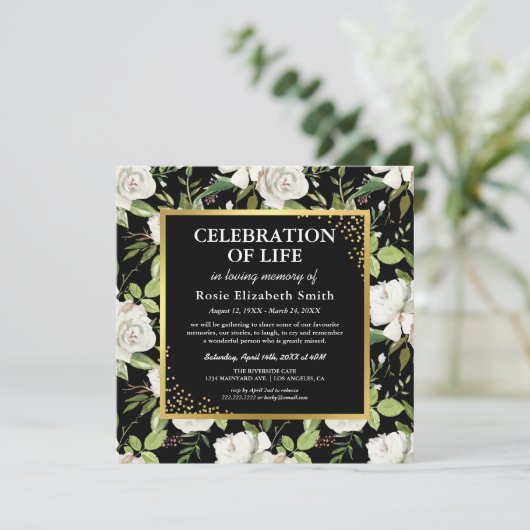 追悼式 |写真エレガントの葬儀 招待状 (スタンド正面)