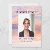 追悼式 夕焼け 夕日 背景 招待状 (正面)