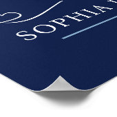 追悼式 葬儀 心の形 写真 ネイビー ポスター (角)