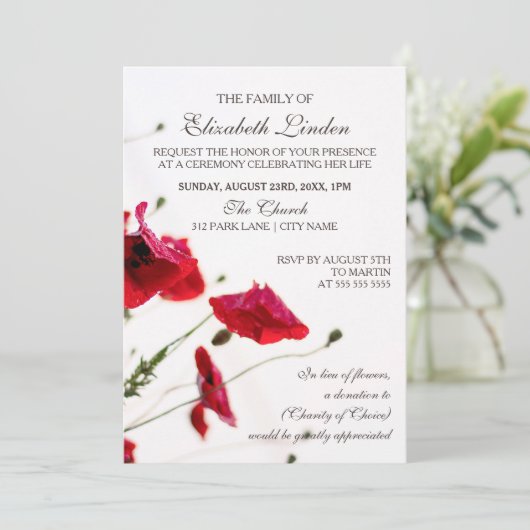 追悼式 | 赤いケシ 招待状 (スタンド正面)