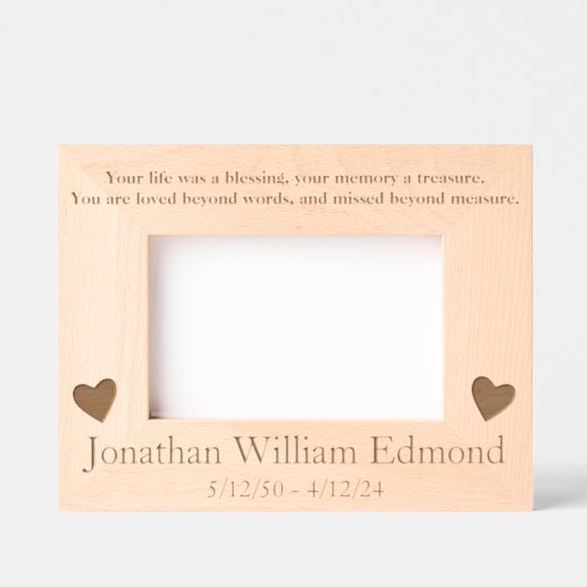 追悼恋しく思悔やみや弔慰 レーザー彫刻フレーム (正面)