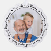 追悼悔やみや弔慰記念撮影 オーナメントカード (裏面)