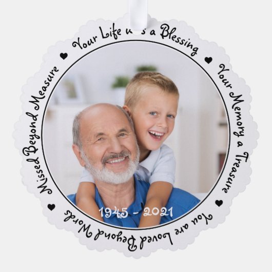 追悼悔やみや弔慰記念撮影 オーナメントカード (裏面)