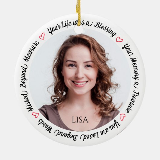 追悼悔やみや弔慰記念撮影 セラミックオーナメント (裏面)