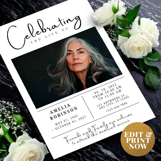 追悼発表 写真付きメモリアルサービス ポストカード