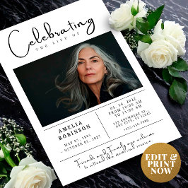 追悼発表 写真付き追悼式の案内 ポストカード