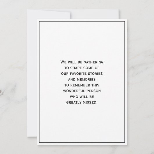 追悼白黒ゴルフプレーヤー 招待状 (裏面)