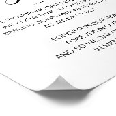 追悼白黒結婚のサイン ポスター (角)