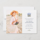 追悼葬式モダンシンプルシックフローラフラワー サンキューカード (正面)