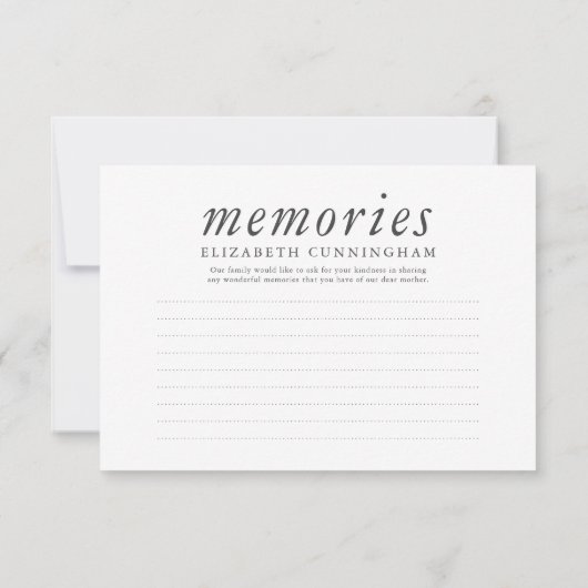 追悼葬祭モダンシンプルの思い出 出欠カード (裏面)