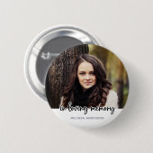 追悼記念の写真 缶バッジ (正面&裏面)