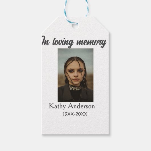 追悼記念の追記の愛情の記憶で ギフトタグ (正面)