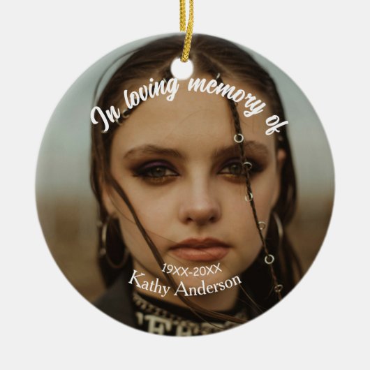 追悼記念の追記の愛情の記憶で セラミックオーナメント (正面)