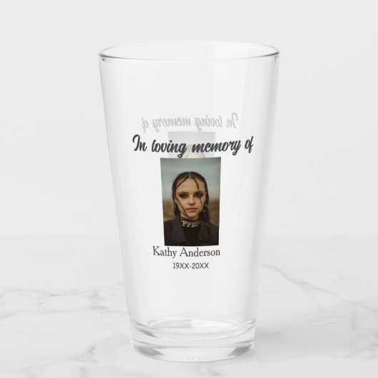 追悼記念の追記の愛情の記憶で タンブラーグラス (正面)