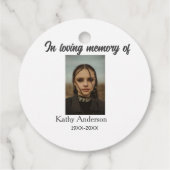 追悼記念の追記の愛情の記憶で フェイバータグ (裏面)