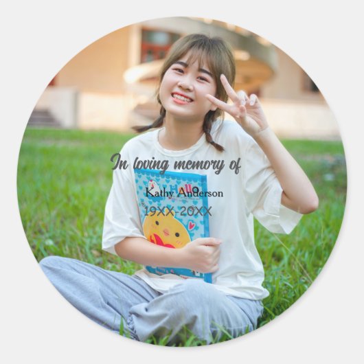 追悼記念の追記の愛情の記憶で ラウンドシール (正面)