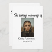 追悼記念の追記の愛情の記憶で 招待状 (正面/裏面)