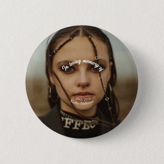追悼記念の追記の愛情の記憶で 缶バッジ (正面)