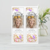 追悼記念ウォーターカラー鳥ブックマーク2枚 招待状 (スタンド正面)