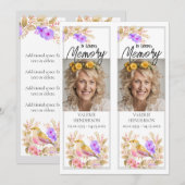 追悼記念ウォーターカラー鳥ブックマーク2枚 招待状 (正面/裏面)