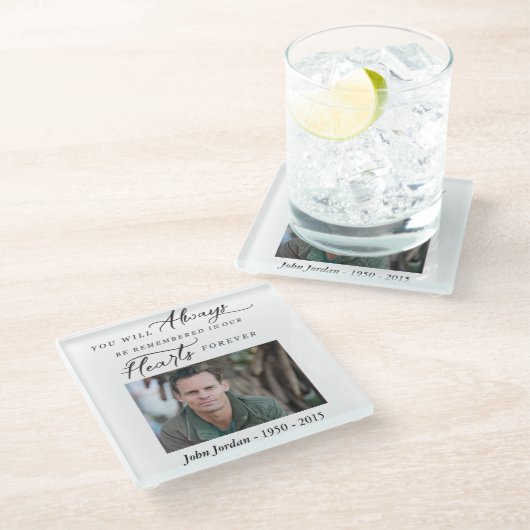 追悼記念写真コースター ガラスコースター (アングル)