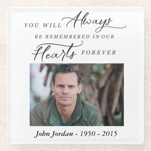 追悼記念写真コースター ガラスコースター (正面)