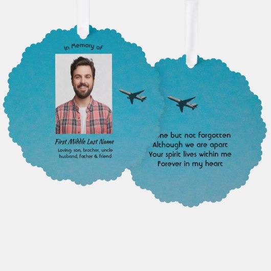追悼記念航空機飛行 オーナメントカード (正面/裏面)