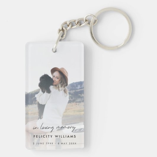 追悼記念 |愛する記憶の中で葬儀の好意 キーホルダー (裏面)