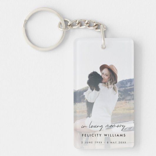 追悼記念 |愛する記憶の中で葬儀の好意 キーホルダー (正面)