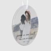 追悼記念 |永遠に私たちのハート写真 オーナメント (正面)