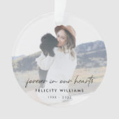 追悼記念 |永遠に私たちのハート写真 オーナメント (正面)