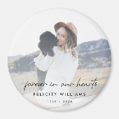追悼記念 |永遠に私たちのハート写真 マグネット (正面)