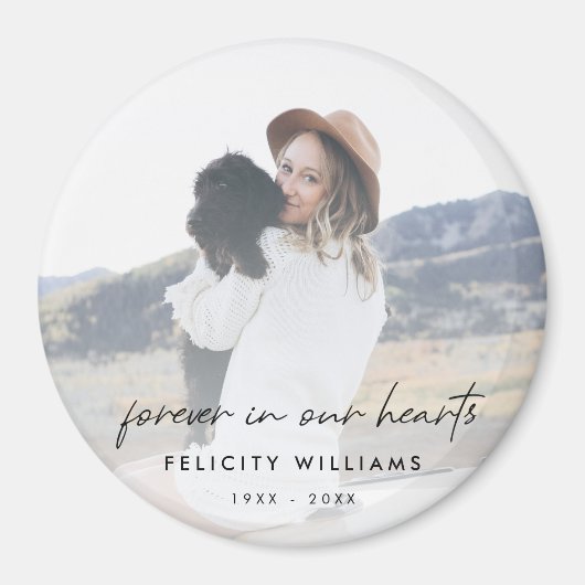 追悼記念 |永遠に私たちのハート写真 マグネット (正面)