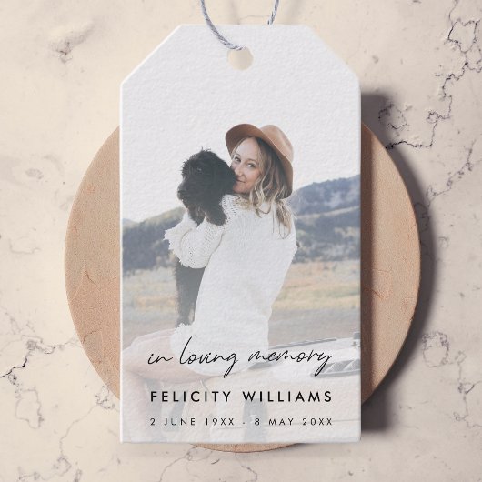 追悼記念 |非公式スクリプトの葬儀のお願い ギフトタグ