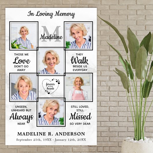 追悼記念　６枚の写真の コラージュ　愛を込めて ポスター