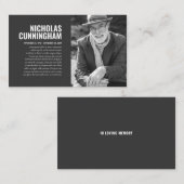 追悼記念Loving Memory Photo Card 名刺 (正面/裏面)