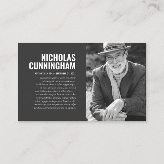 追悼記念Loving Memory Photo Card 名刺 (正面)