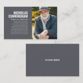 追悼記念Loving Memory Photo Card 名刺 (正面/裏面)