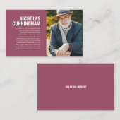 追悼記念Loving Memory Photo Card 名刺 (正面/裏面)