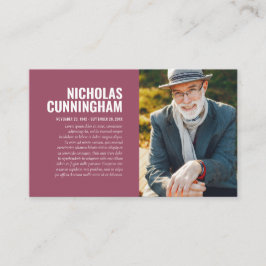 追悼記念Loving Memory Photo Card 名刺