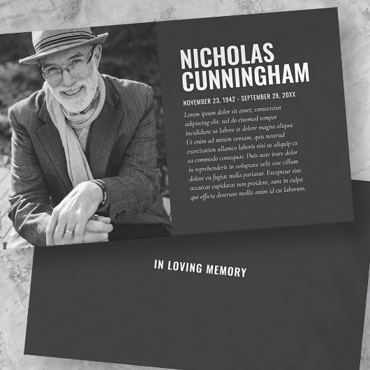 追悼記念Loving Memory Photo Card 名刺
